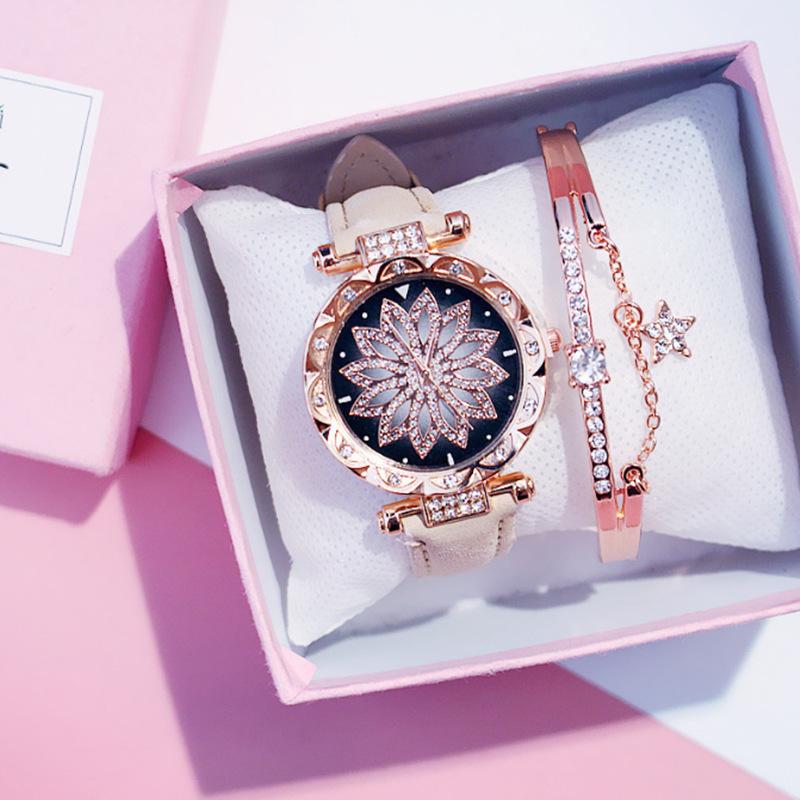 Elegant Roman Numeral Rhinestone Ladies Square Watch & Gift Set
