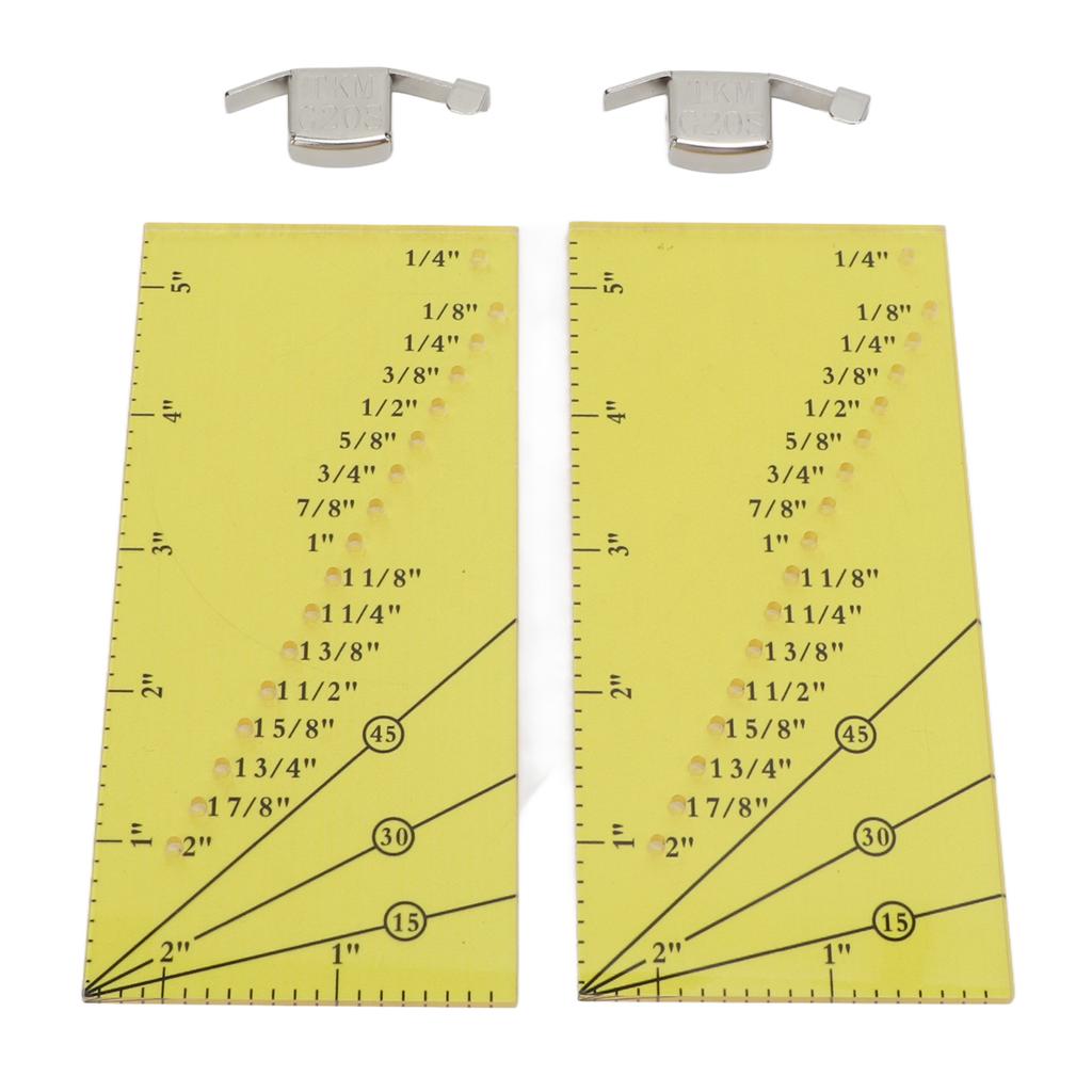2set Seam Guide Ruler Strong Magnetic Stainless Steel Transparent Acrylic Yellow Ruler Positioning