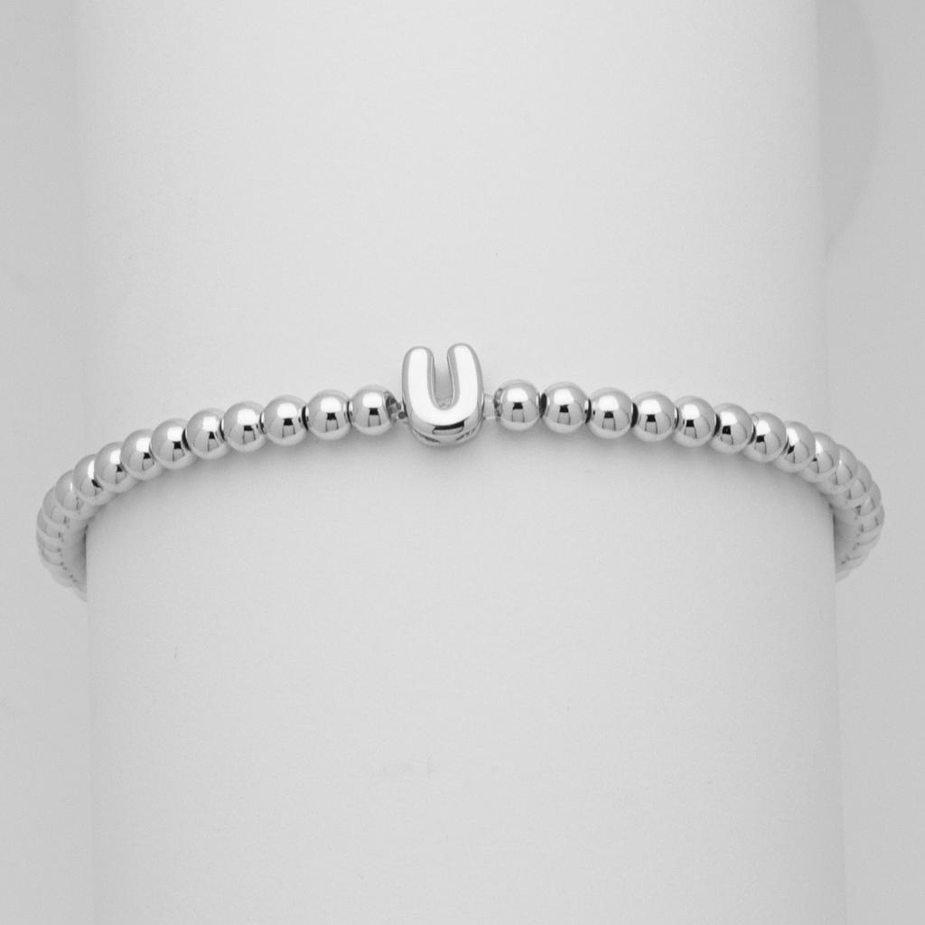 26 English Names White Gold Balloon Bubble Letter Bead Bead Bracelet Bracelet