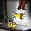 Japanese Style 3D Mountain Bottom Glass Tea Fair Cup With Wooden Handle Tea Pitcher Kung Fu Puer Teacup Teaware
