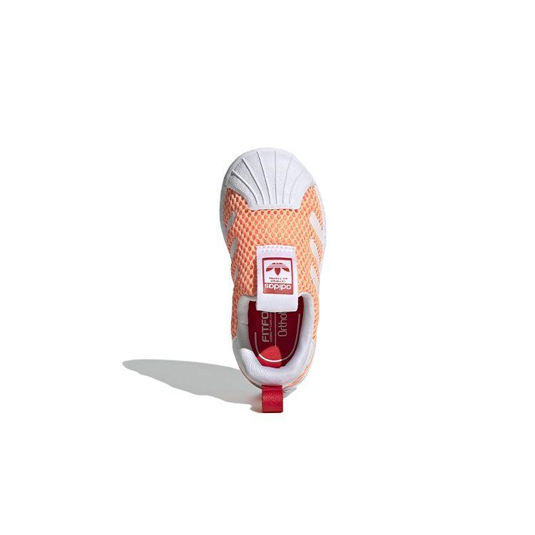 Adidas Originals Superstar Series Comfortable Versatile Low-Top Walking Shoes Baby Shoes Orange GY9144