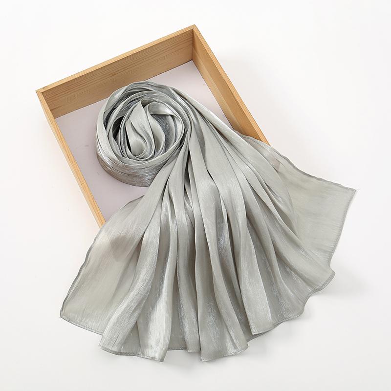 Premium Shimmer Silk Satin Hijab Scarf Women Luxury Solid Color Plain Hijab Shiny Shawl Silk Feeling Stain Wraps Shiny Stoles