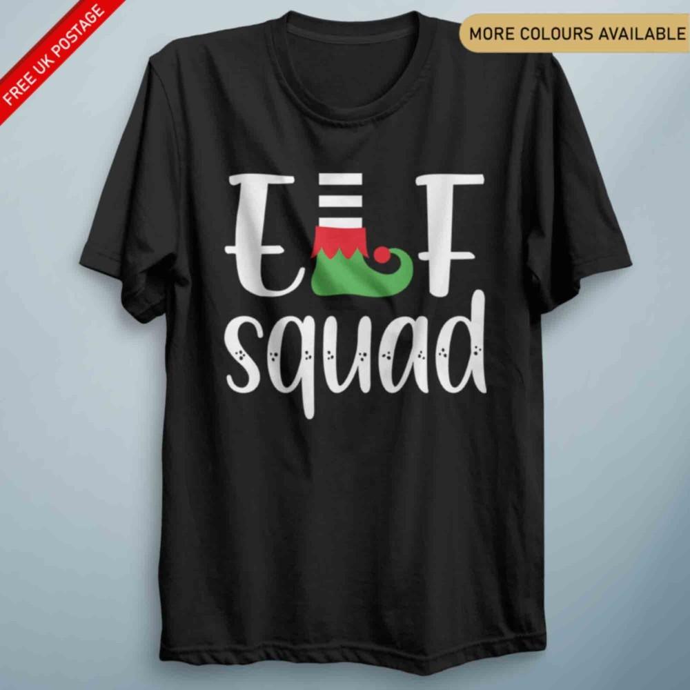 Xmas Elf Squad T Shirt Christmas Unisexs Unisex Funny Novelty Top Santa Ladies S
