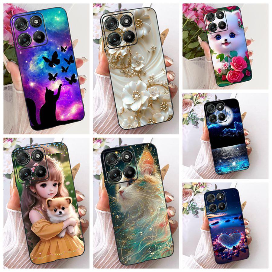 For Motorola Moto G67 MotoG77 Case New Luxury Painted Cover Black Silicone Soft Phone Case For Moto G77 G 67 Back Cover Bumper