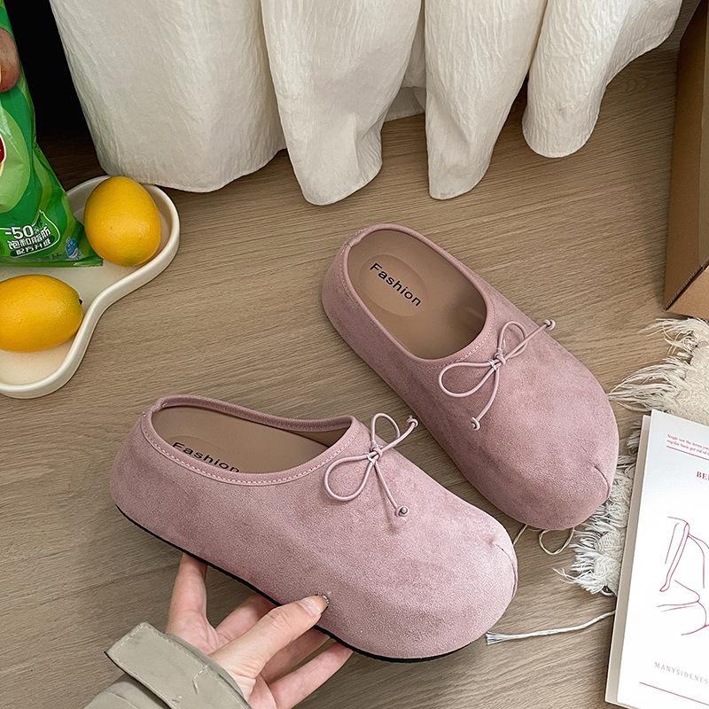 

Dopamine легкие ретро тапочки-мешки с толстым дном женские новинка 2025 года верхняя одежда с юбкой универсальные полутапочки 35 розовый