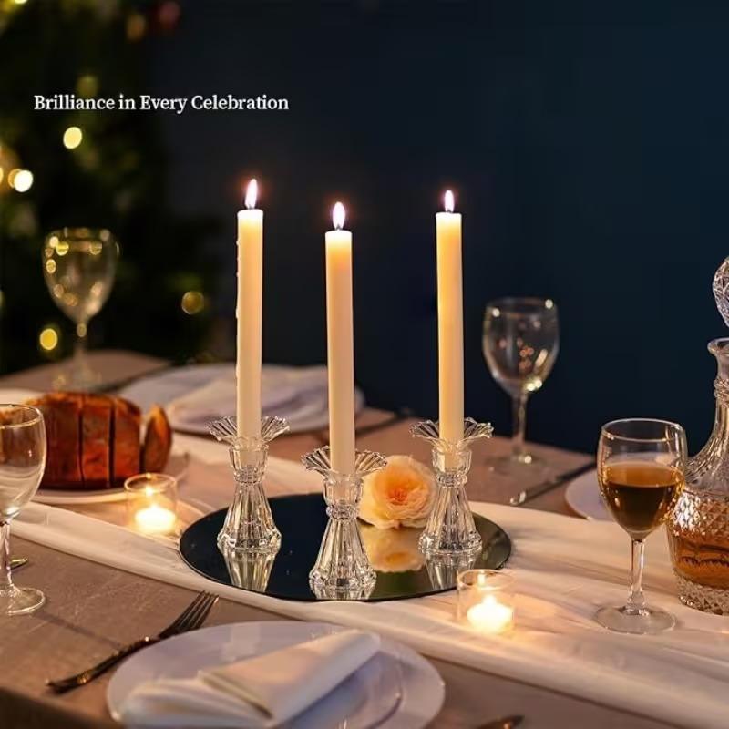 6 Pezzi Bobeches in Vetro Per Portacandele Per Candela Portacandele Per Centrotavola Matrimonio