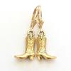 Retro Creative Gold Color Simulation CowboyWestern Boots Pendant Hoop Earrings for Women Men Personality Jewelry Accessory Gift