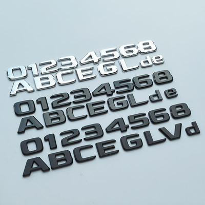 ABAL1 2.3cm DIY Flat Letters Numbers ABS Car Emblem for MB Since 2017 Trunk Nameplate Logo Sticker Chrome Glossy Matte Black