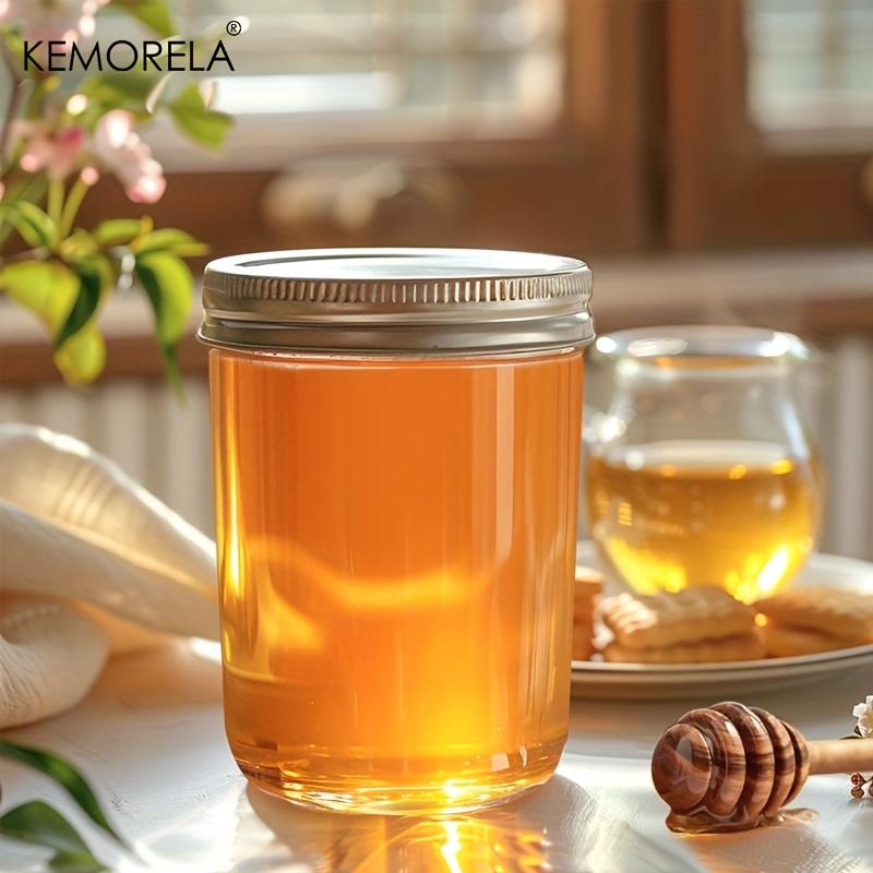 KEMORELA Mason Jars 350ML With Lids 4PCS Pint Mason Jars with Seal Bands Glass Canning Jars for Honey Jam Jelly Coffee Salad