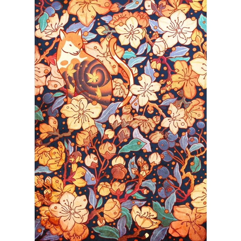 Cats and Flowers Poster Colorful Abstract Tulip Magnolia Roses Canvas Painting Modern Wall Art for Living Room Home Decor