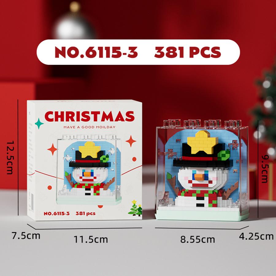 

Non-Toxic Star Christmas Decorations Small Particle Building Block Assemble Stacking Toys Santa Claus New Year Gifts With box