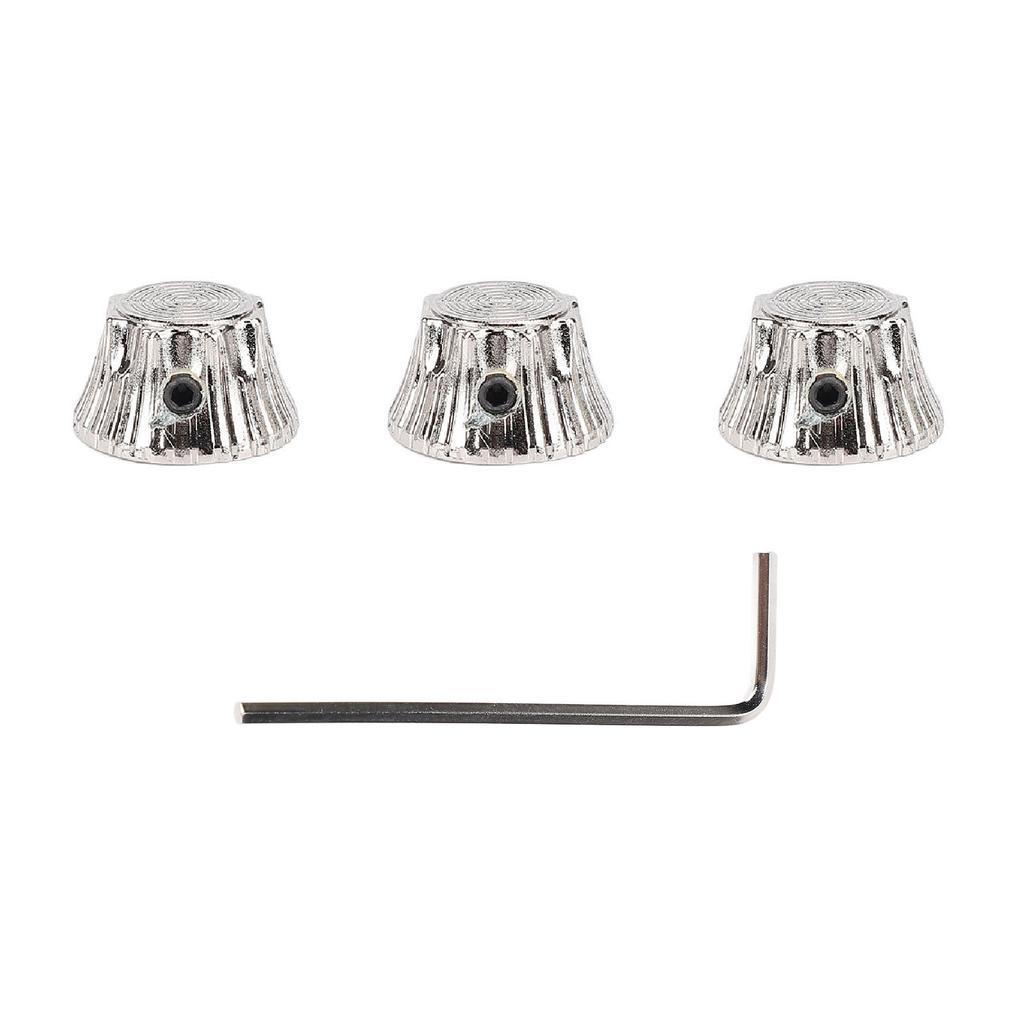 3Pcs Electric Guitar Knobs Metal Potentiometer Dome Top Hat Bell Volume Tone Control with Wrench