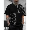 Bohemian Bandana Patterned Short - Sleeve Tops Summer Round Neck 3D Print Fashionable Casual Men's T-shirts