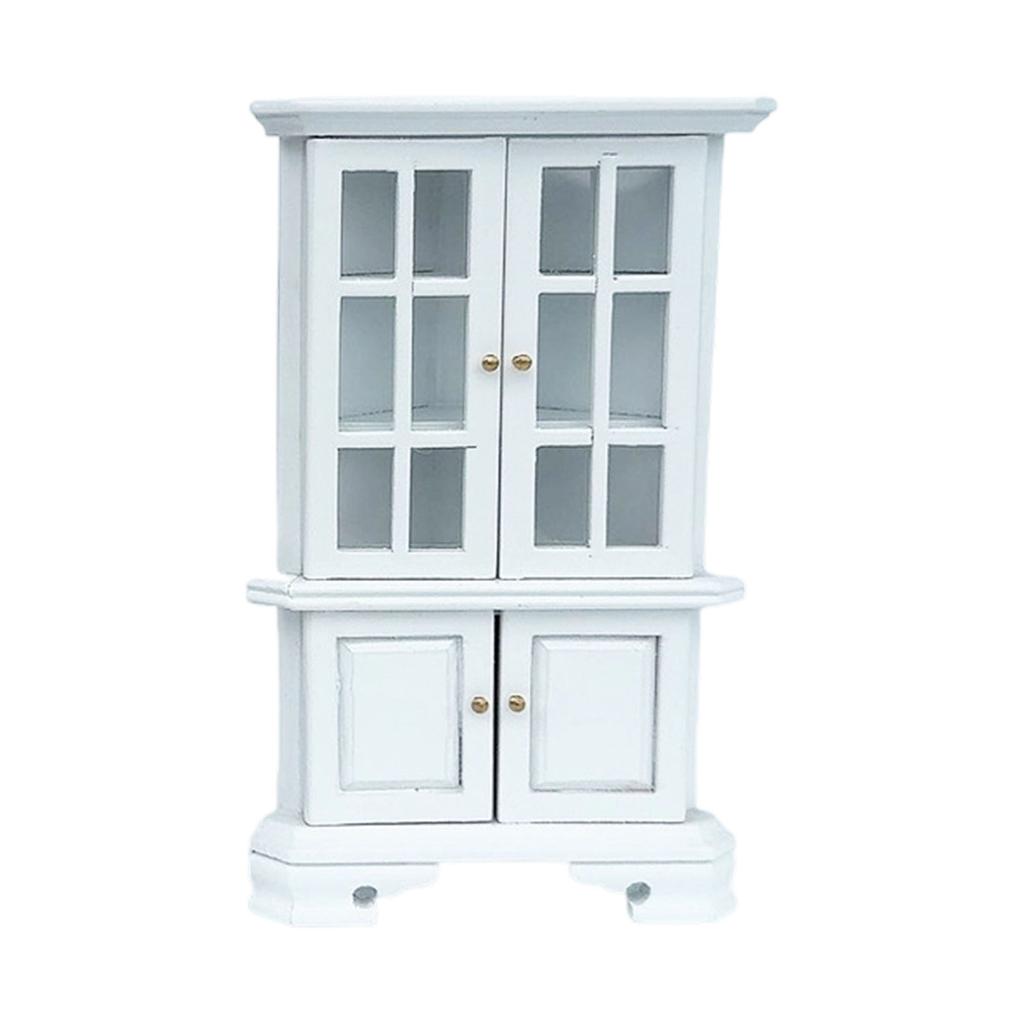 Handcrafts Miniature Corner Bookshelf Wood Model Figurine For Doll House Decoration Living Room Scene Setting Furniture