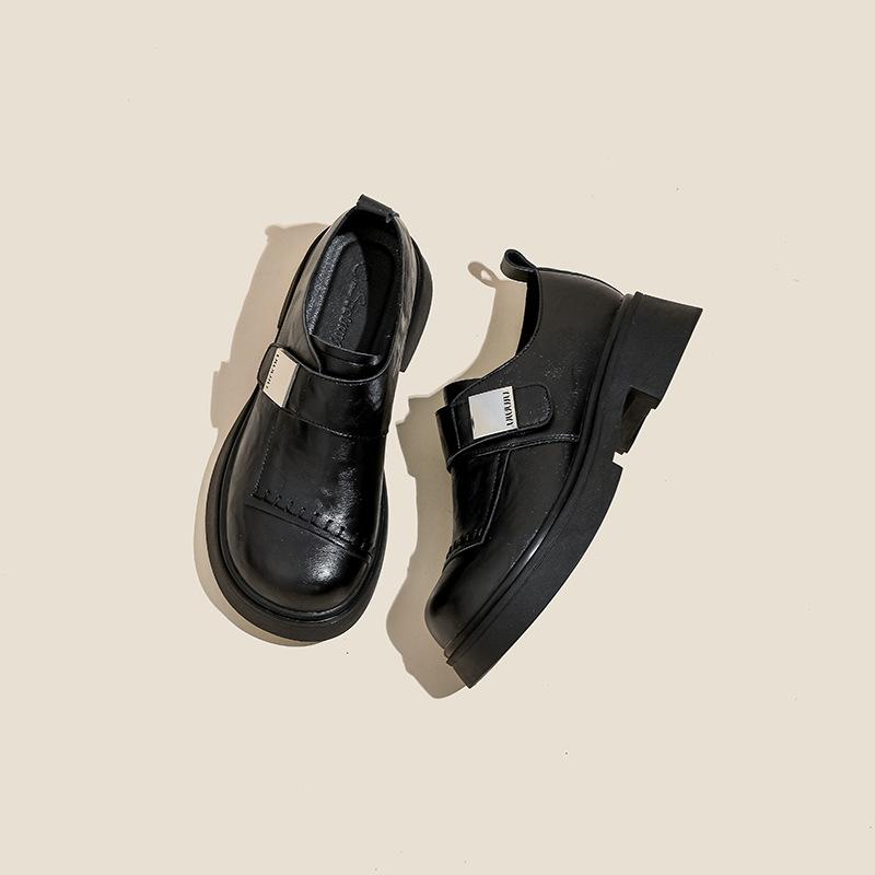 

British style loafers for women 2026 new style thick soled and retro fashionable small leather shoes with thick heels 34
