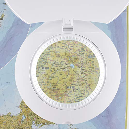 OHM Electric L-ZOOM LED Stand Light with Magnifying Glass, DS-L30B-W, 08-0871