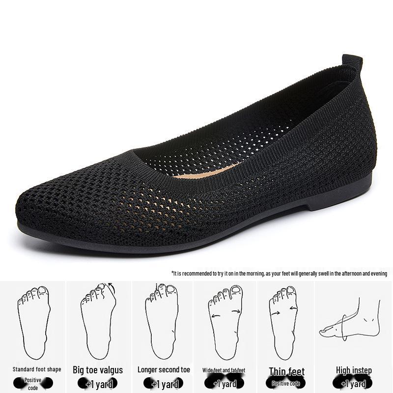 

Women s Breathable Pointed-Toe Fly-Knit Mesh Flats 38 чорний