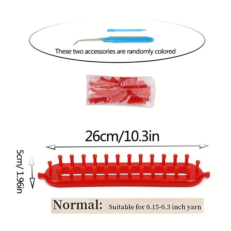 2ks DIY pletacího rámu s háčkem - Ručně vyráběné tkací nástroje pro deky, šály, čepice a šály - Červená/Žlutá, Příze na tkací rám
