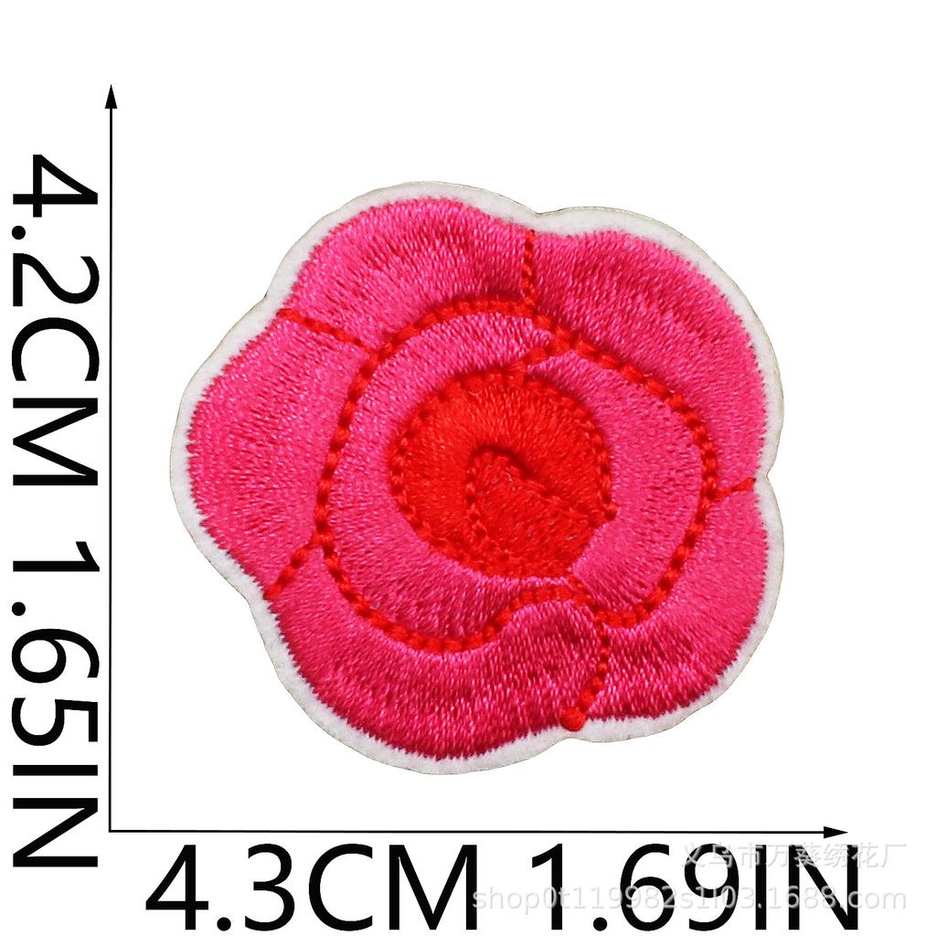 Small Daisy Embroidery Cloth Sticker Cartoon Peony Flower Bag Decoration Computer Embroidery Beautiful Small Red Flower Patch Ironing
