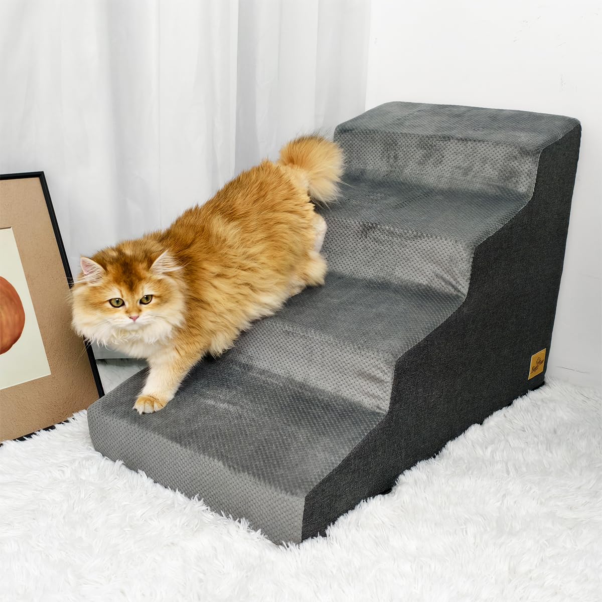 

BingoPaw Dog Dog Height Pet Sofa 4 Small Dog Indoor Dog Собаки до 27 кг Лестницы, ступеньки, 50 см, Лестницы, ступеньки, табурет-стремянка, наклон, пологий, средний/большой серый