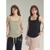 Monica Plus Size Women's Clothing 2026 New Spring Collection for Plus Size Women Square Neck Wide-Edge Knitted Camisole Slimming Vest
