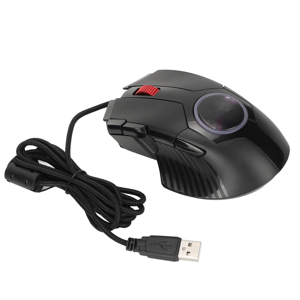 Gaming-Maus Kabelgebunden 8 Tasten RGB-Lichteffekt 6 Einstellbare DPI Gebogen Ergonomisch Shortcut Multifunktionstaste Computermaus Schwarz