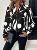 2024 Women's Geometric Print Shirt - European & American Style, New Arrival