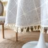 Simple Round Tablecloth Polyester Cotton Blend Against Slip Design Multiple Dyes For Various Uses