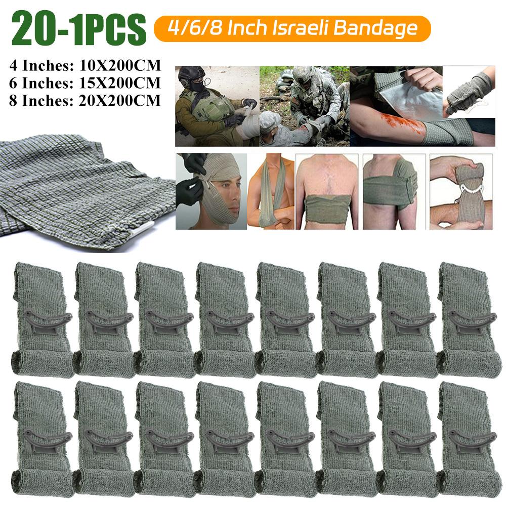 1-20PCS Israeli Bandage First Aid Trauma Hemostatic Bandage Kit Wound Traumatic Emergency Compression Bandages Medical Army Aid