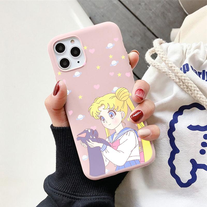Sailor Moon Anime Coque Case For Samsung Galaxy S10 S9 S21 S22 S20 FE Plus Ultra S10e S8 Note 8 10 Lite M12 M31 M52 Matt Cover