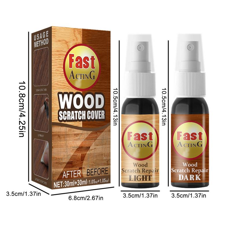 Kit di Riparazione Mobili in Legno 60ml Stucco per Legno Rimuovi Graffi Per Mobili e Pavimenti in Legno Chiaro e Scuro