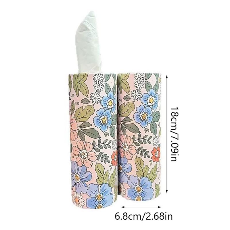 Retro Tissue Holder Boho Tissue Tubes Mushroom Tissues Cylinder Boxes For Car Cup Holder Round Container Bathroom Living