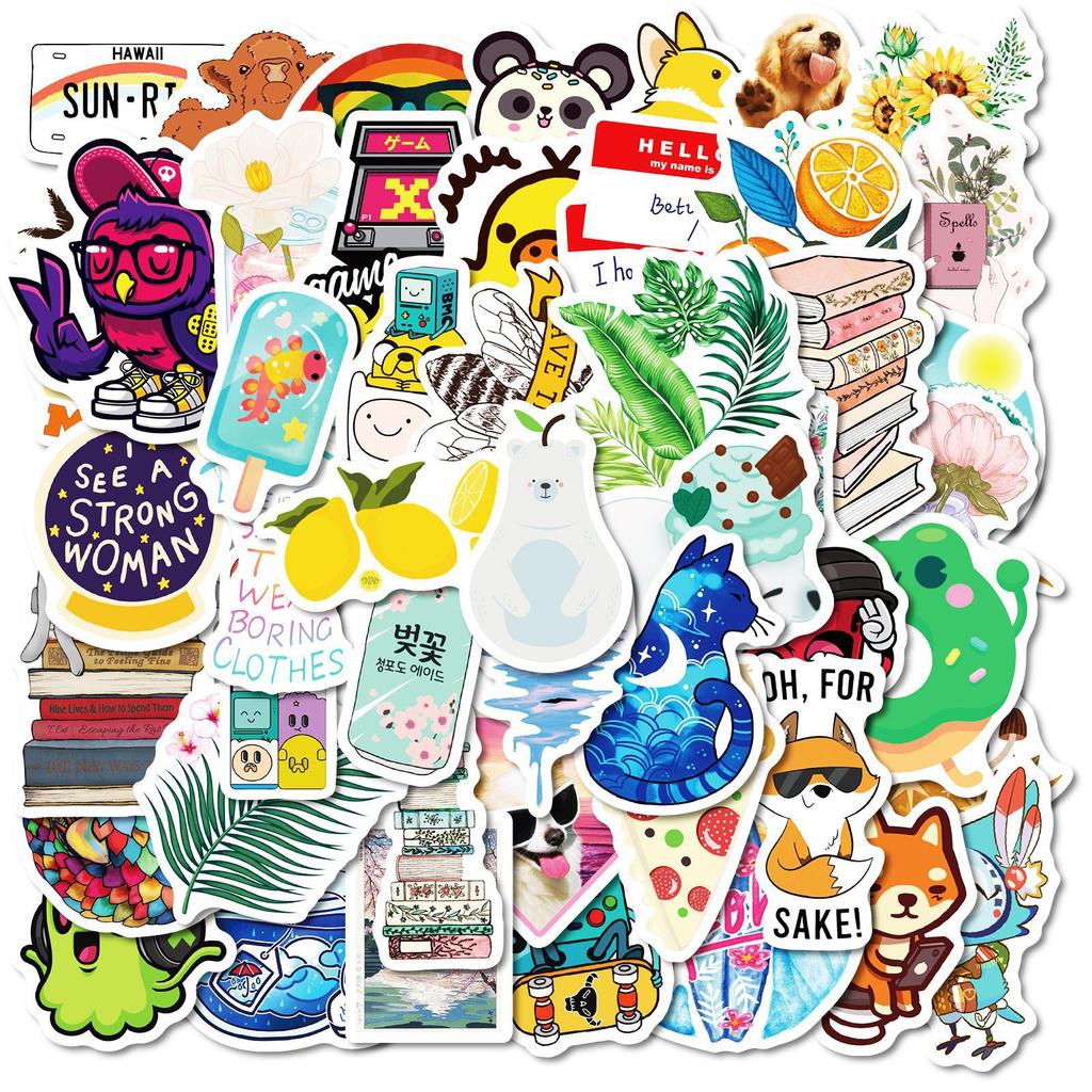 50 Leaves Small Fresh Series Stickers PP Waterproof Decorative Stickers Mobile Phone Case Refrigerator Trunk Water Cup
