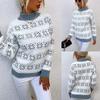 European and American Women's Clothing Autumn and Winter Fashion Christmas Snowflake Pattern Semi-turtleneck Sweater Knitted Sweater Top