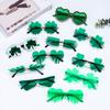 Green Four Leaf Clover Glasses St. Patrick's Day Leprechaun Costume Glasses Irish Shamrock Sunglasses Fashion Rimless Sun Glasse