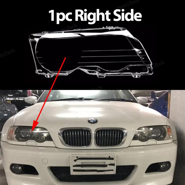 For BMW E46 Coupe Convertible 1999-2003 Pre-facelift M3 2000-2006 Car Headlight Clear Lens Headlamp Clear Cover Auto Accessories