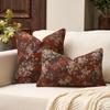 Vintage Neutral Floral Jacquard Throw Pillowcase Soft Decorative Farmhouse Accent Couch Pillow Case for Home Living Room Bed