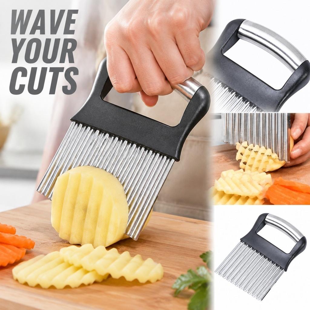 Stainless Crinkle Cut Potato for and Vegetables, Kitchen Cutter