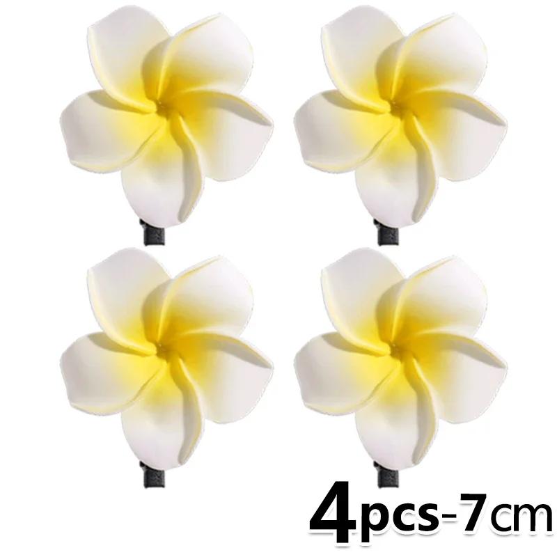 Plumeria Flower Hair Clips For Women Hairpins Girls Side Bangs Clips Flower Barrette Hawaiian Wedding Party Bag Hat Accessories