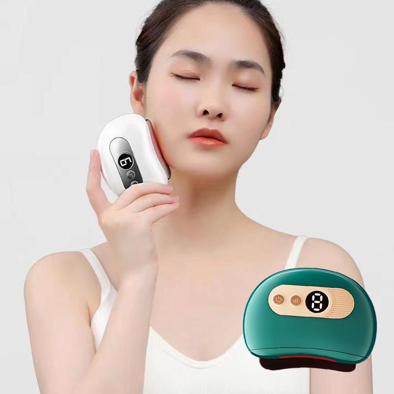 Usb Electric Guasha Massager Stone Heating Vibration Scraping Board Neck Back Massage Face Skin Gua Sha Facial Lifting Tools