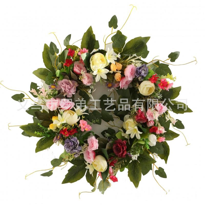 Artificial Flower Wreath Easter Valentines Day Decor Hotel Restaurant Door Hanging Decoration