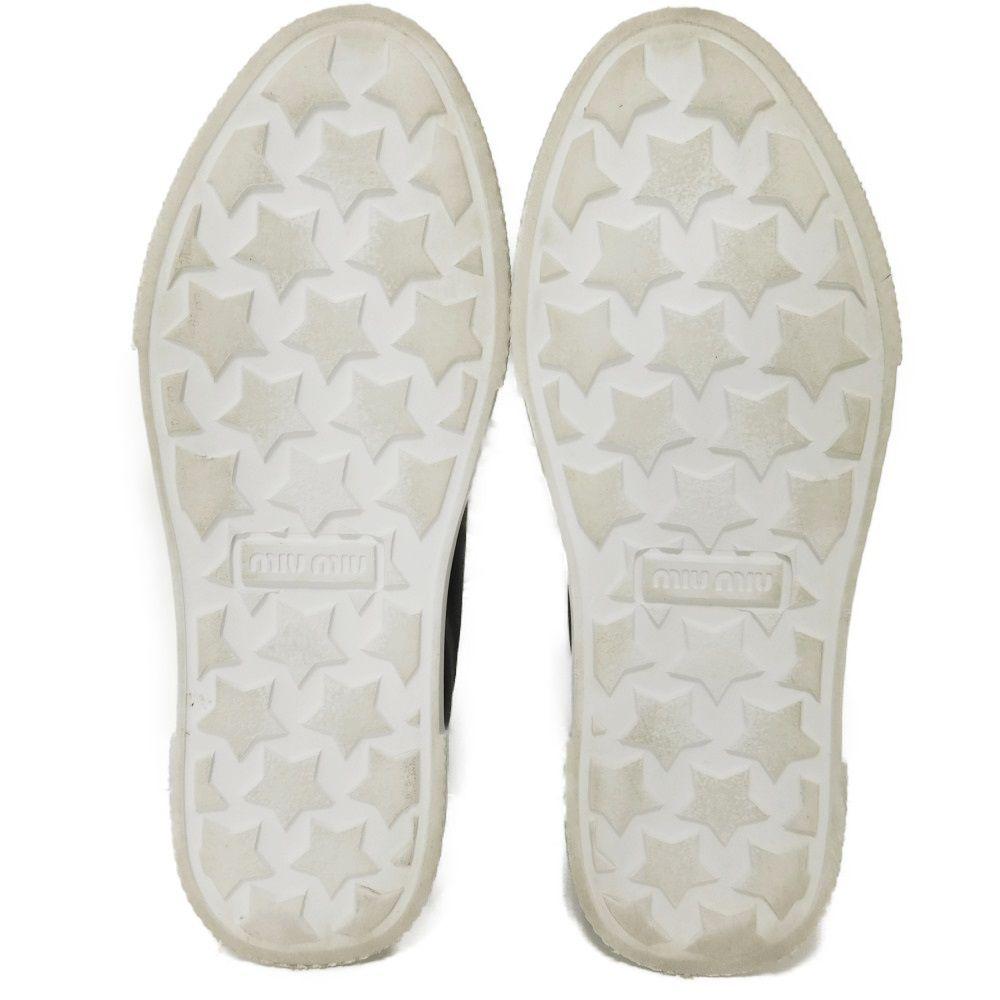 Used 12166 Crystal Low-Tops 5E907C 7896 Size 35 White Beaded Rubber Silver Platform 8.7" Logo Embossed Women's from