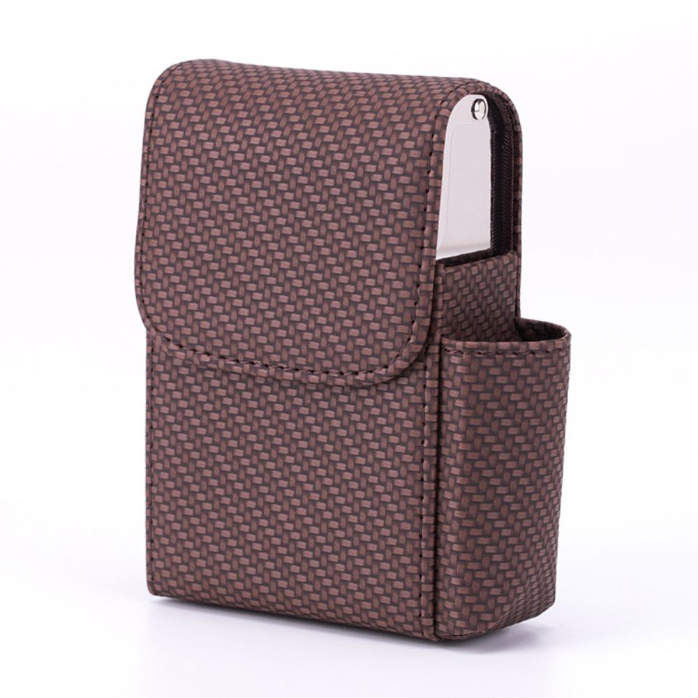 High Quality PU Leather Cigarette Case Portable Stylish Cigarette Box Case Durable Lighter Holder Gift for Men