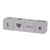 KiddyMoon Soft Foam Cubes Building Blocks 14cm for Children, 4 Pieces, Mix: Light Grey-print