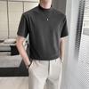 Men's White Short-Sleeve High-Neck T-Shirt - 2022 Spring/Summer Collection, Elegant and Versatile Style