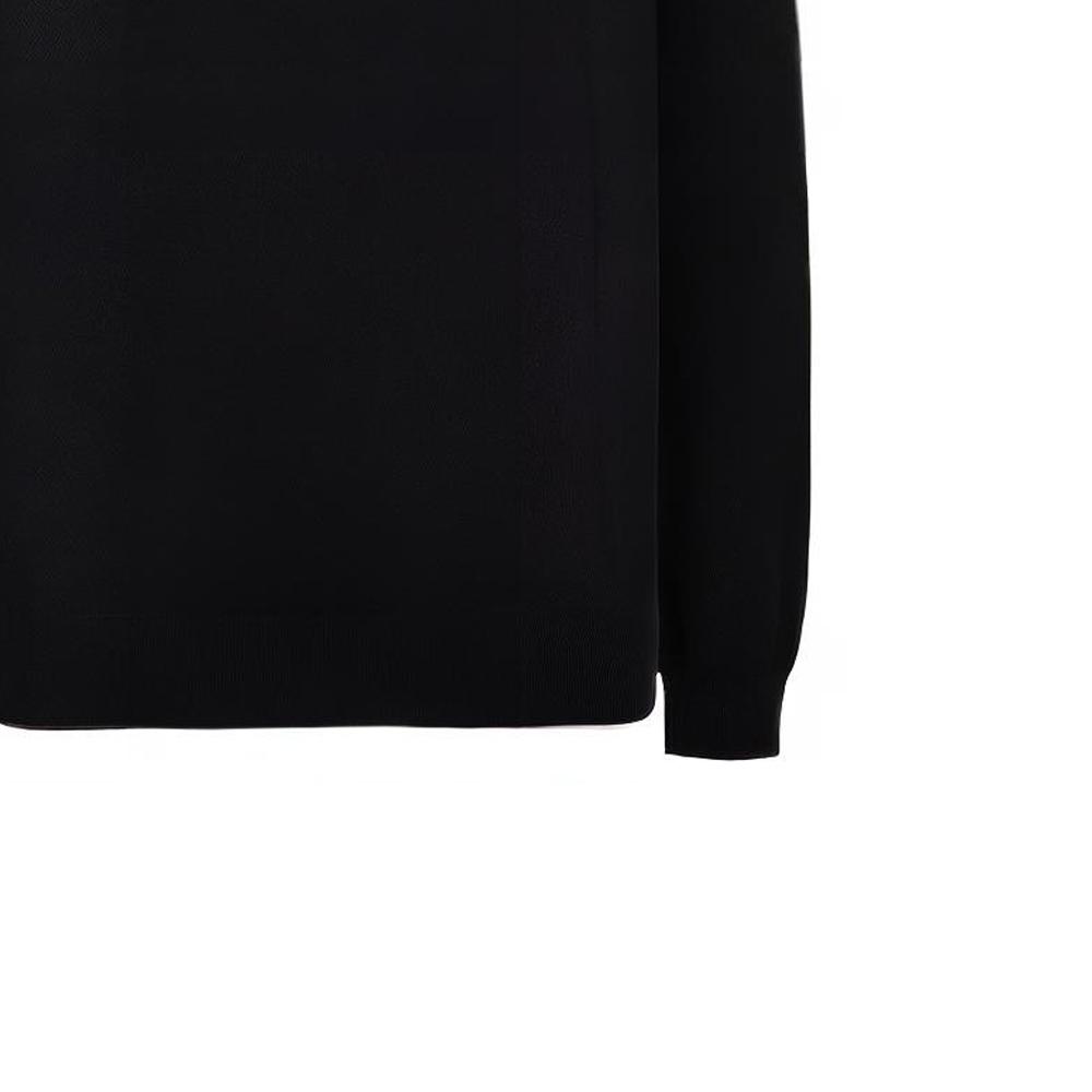 Emporio Armani Ss22 Solid Color Logo Embroidered Wool Long Sleeve Sweater Men Sweater Black 6L1MU41MCXZ-0999