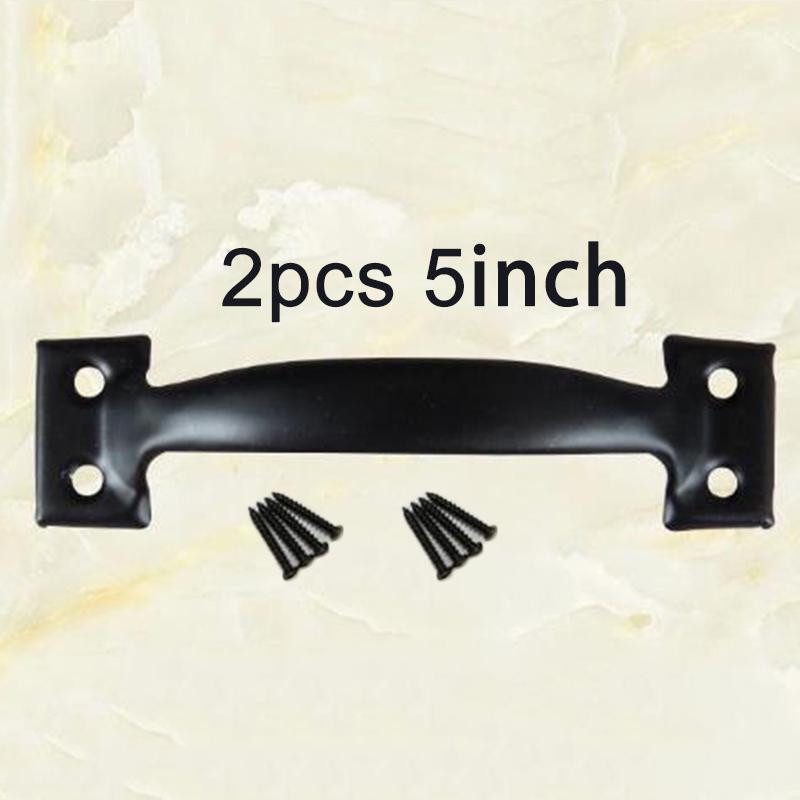 Useful Convenient Door handle Black Cabinets Garages Gate Replacement Wardrobes 2Pcs Attachment Barn Household