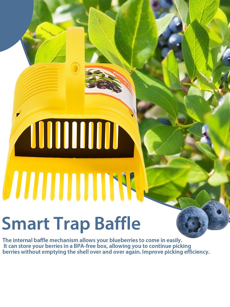Blueberry Picker Ergonomic Soft touch Handle Lightweight Handle Easy to Use Berry Picker Rakes with Comb Teeth Garden Tool
