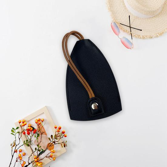 Pull-out Car Key Bag Drawstring Portable Large Capacity Faux Leather Waterproof Handmade Key Storage Case Protector Cover Pouch