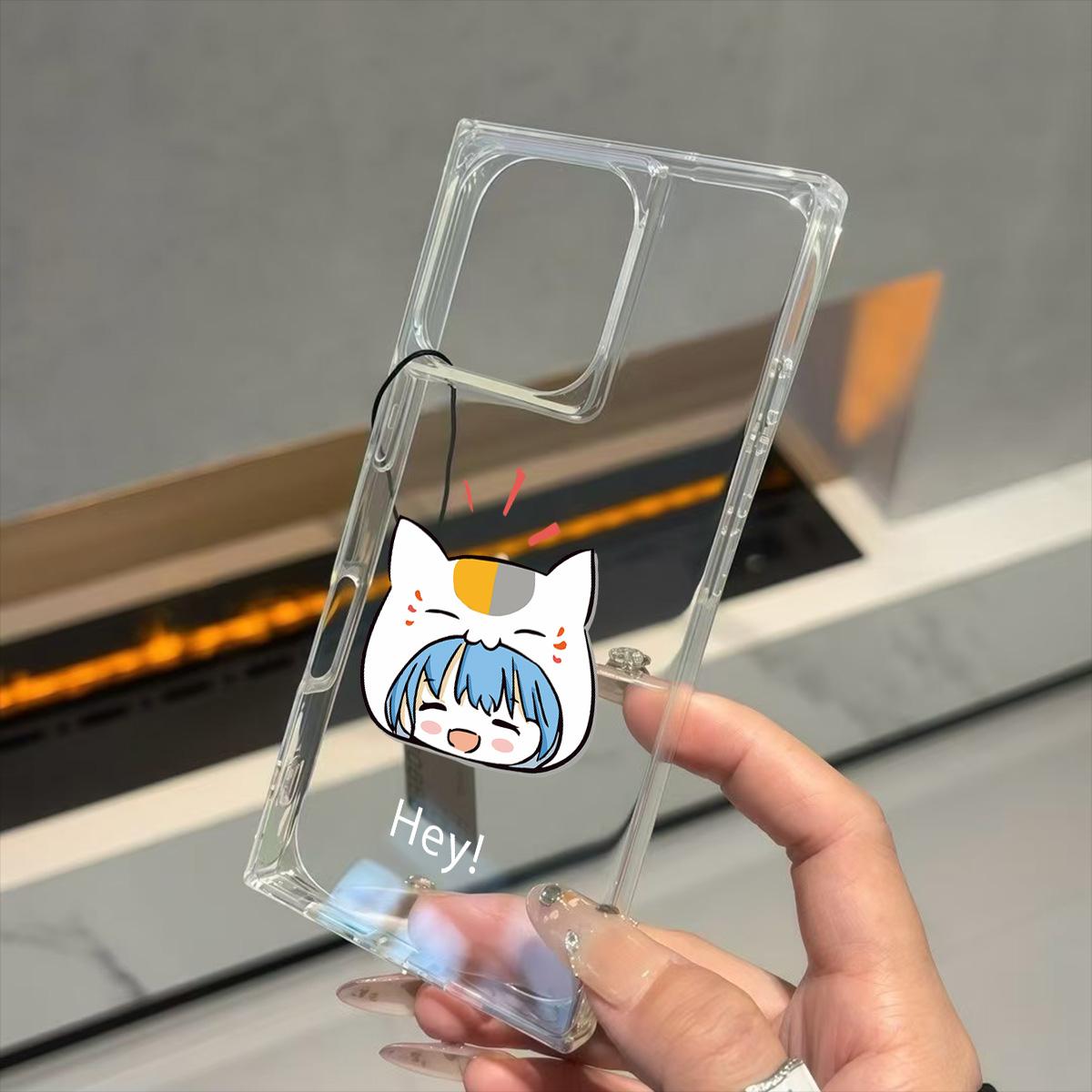 

Clear Square Back Tube Case Protection For iPhone 11 13 12 14 Pro Max 15 Plus 16 ProMax Girl with a mask Pattern iphone 16